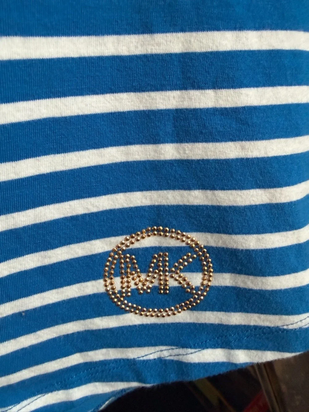 Michael Kors Blue and White Striped Dress Sz M